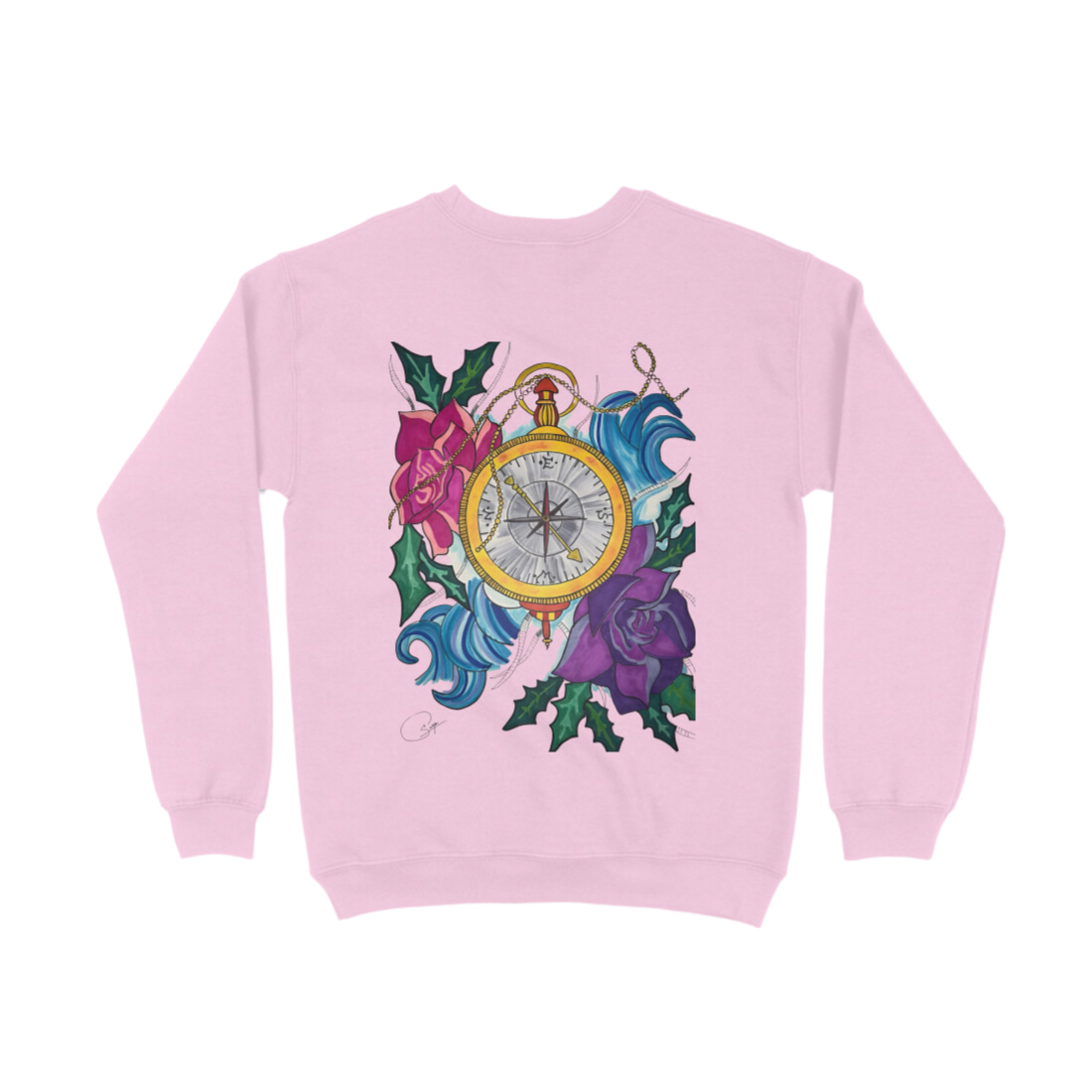 Rose Compass Crew Neck Sweatshirt