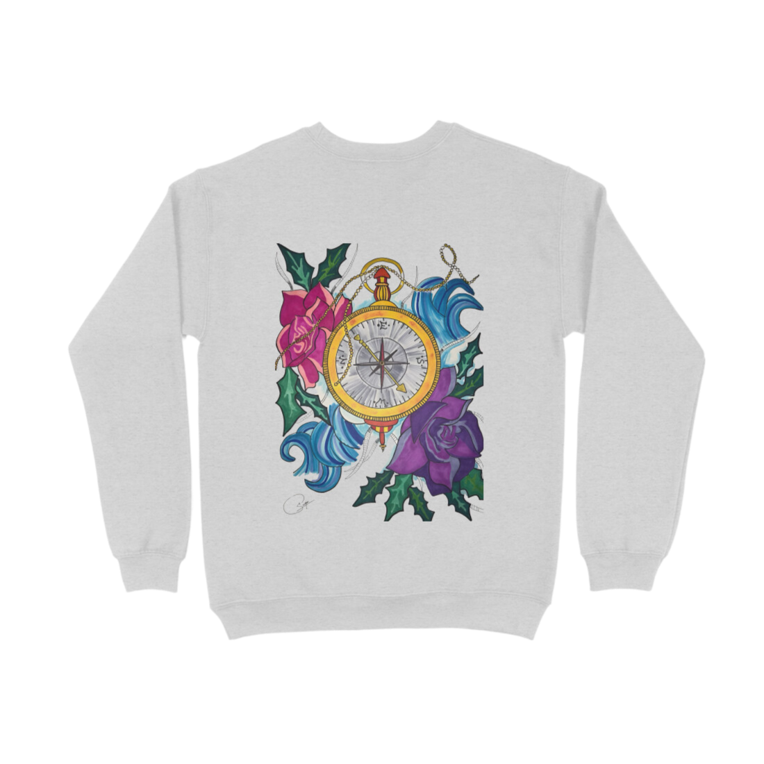 Rose Compass Crew Neck Sweatshirt