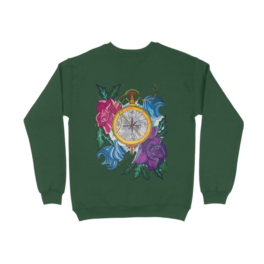 Rose Compass Crew Neck Sweatshirt